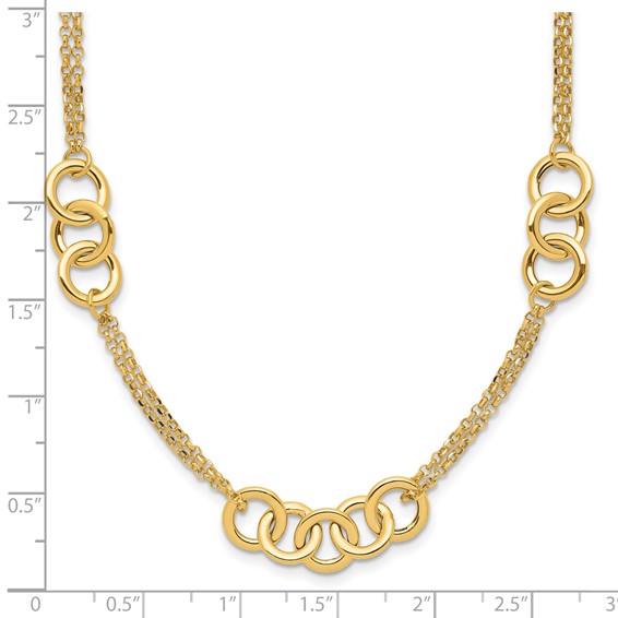 Leslie's 14K Polished 2-strand with Circles Necklace