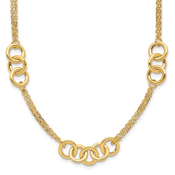 Leslie's 14K Polished 2-strand with Circles Necklace