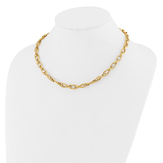 Leslie's 14K Polished Fancy Oval Link Necklace