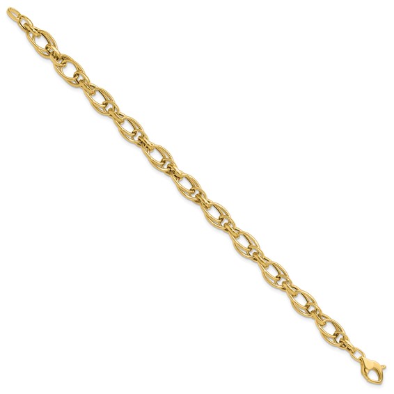 Leslie's 14K Polished Fancy Oval Link Bracelet