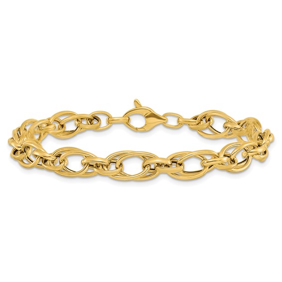 Leslie's 14K Polished Fancy Oval Link Bracelet
