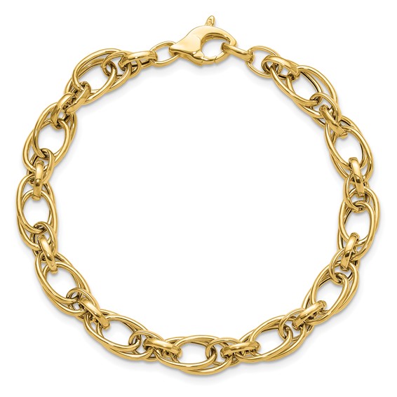 Leslie's 14K Polished Fancy Oval Link Bracelet