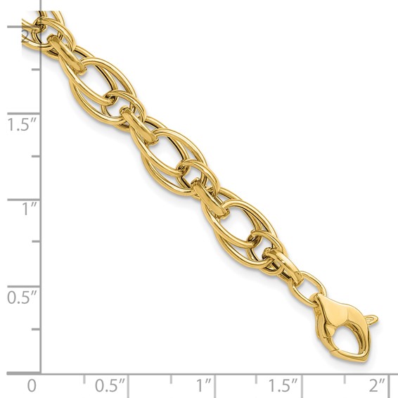 Leslie's 14K Polished Fancy Oval Link Bracelet