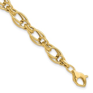Leslie's 14K Polished Fancy Oval Link Bracelet