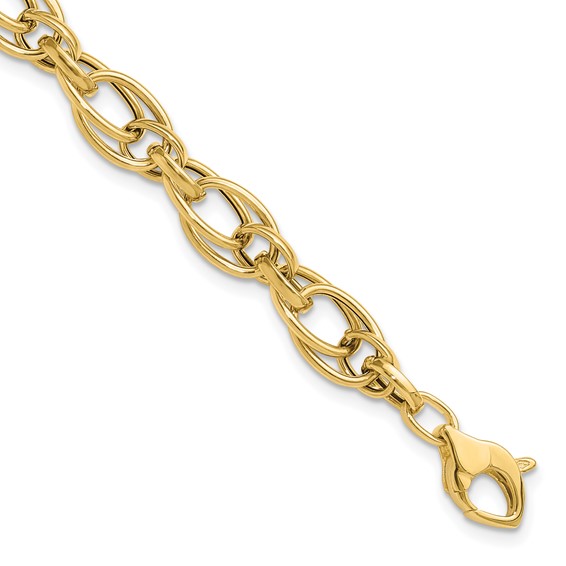 Leslie's 14K Polished Fancy Oval Link Bracelet