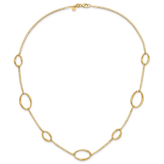 Leslie's 14k Polished Oval Link 20in Necklace