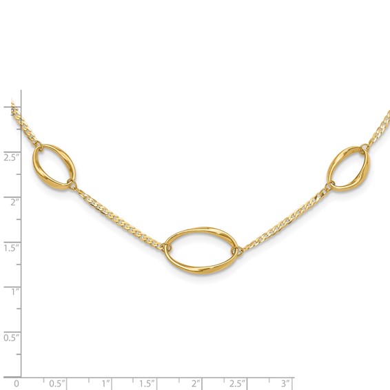 Leslie's 14k Polished Oval Link 20in Necklace