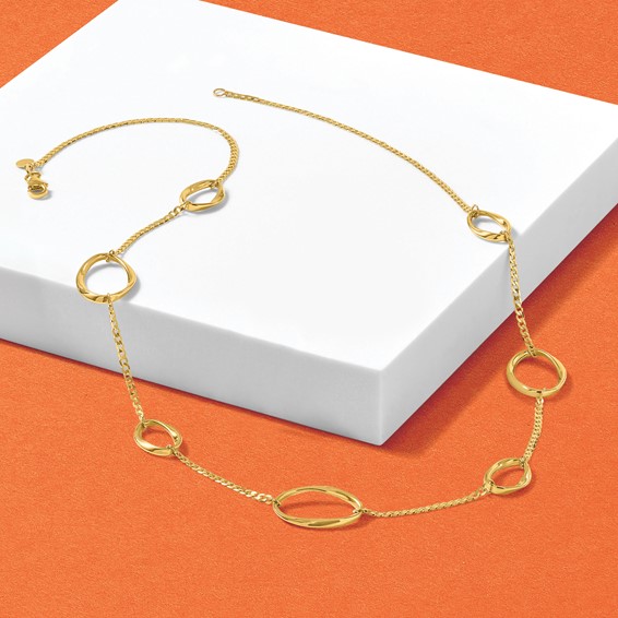 Leslie's 14k Polished Oval Link 20in Necklace