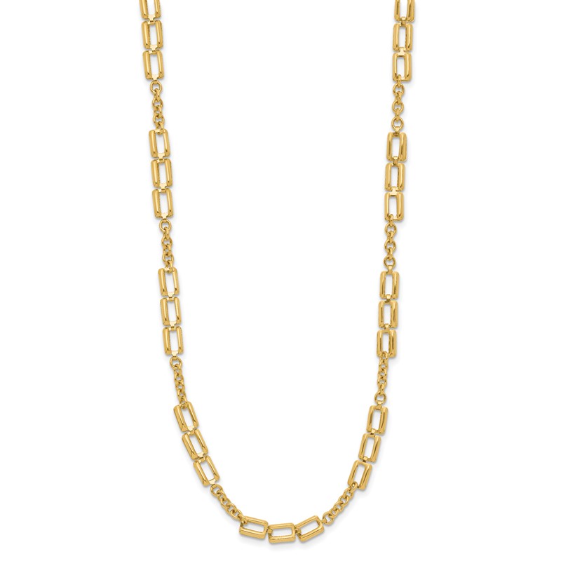 14K Polished Fancy Link Necklace