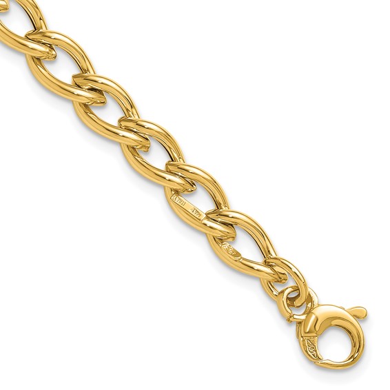 Leslie's 14K Polished Fancy Oval Link Bracelet