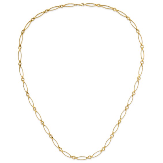 Leslie's 14K Polished and Diamond-cut Fancy Link Necklace