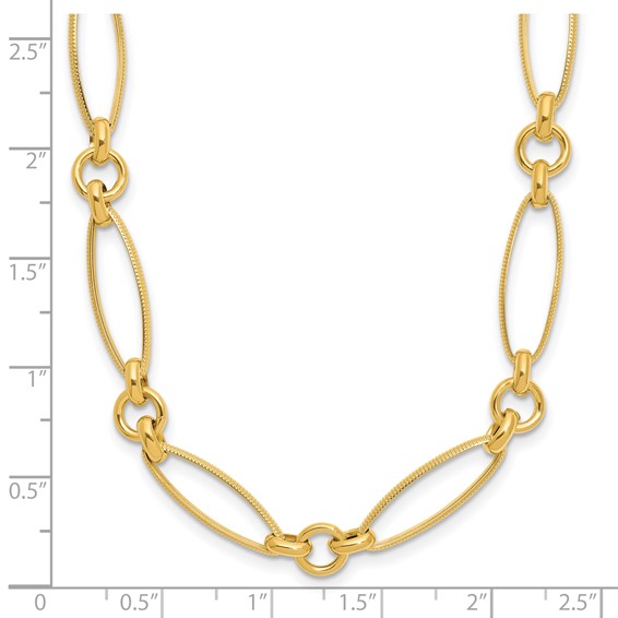 Leslie's 14K Polished and Diamond-cut Fancy Link Necklace