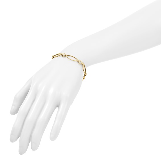 Leslie's 14K Polished and Diamond-cut Fancy Link 8.5in Bracelet