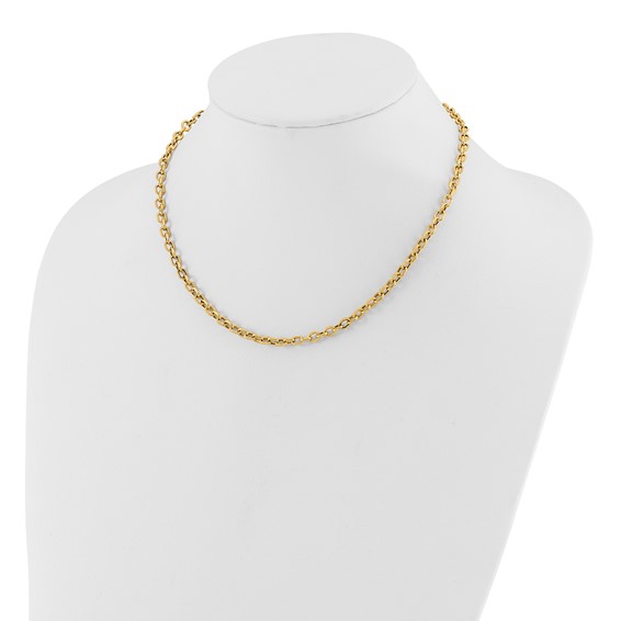 Leslie's 14K Polished and Textured Link Necklace
