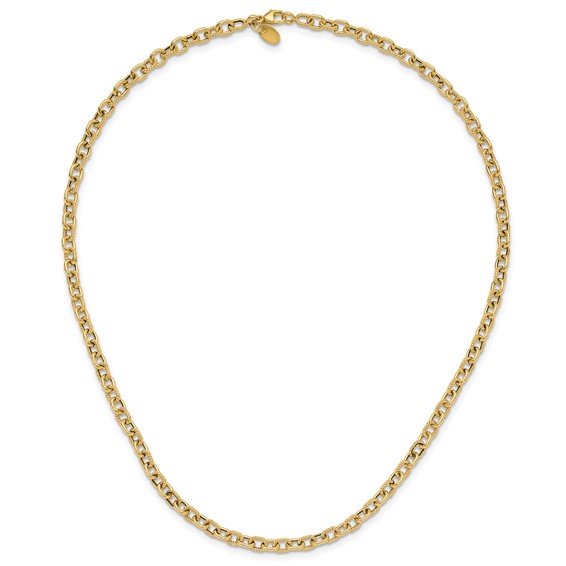 Leslie's 14K Polished and Textured Link Necklace