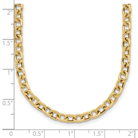Leslie's 14K Polished and Textured Link Necklace