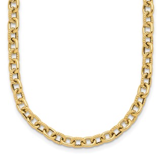 Leslie's 14K Polished and Textured Link Necklace
