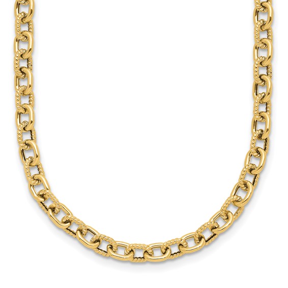 Leslie's 14K Polished and Textured Link Necklace