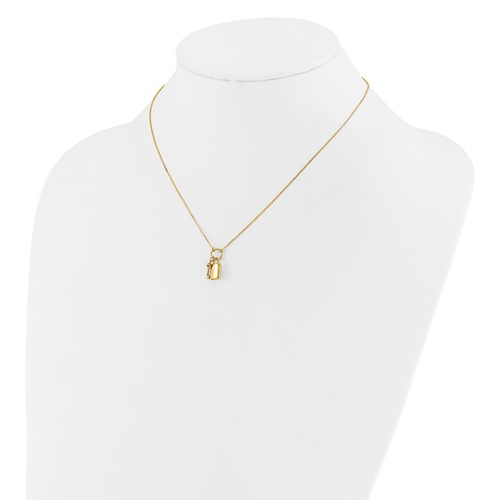 Leslie's 14K Polished Lock and Key 16in with 2in ext Necklace
