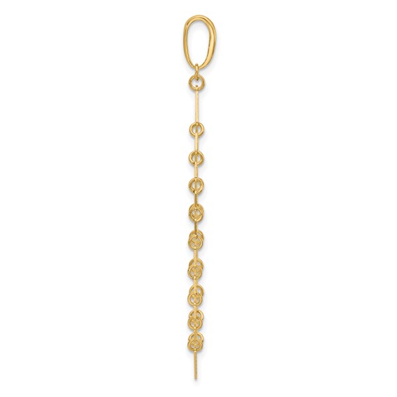 Leslie's 14K Polished and Dia-cut Fancy Dangle Pendant
