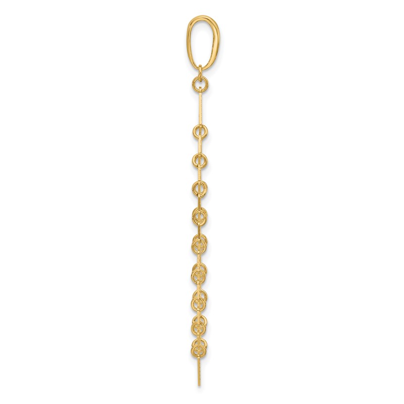 14K Polished and Dia-cut Fancy Dangle Pendant
