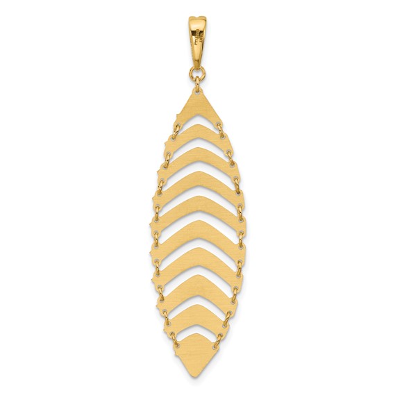 Leslie's 14K Polished and Dia-cut Fancy Dangle Pendant