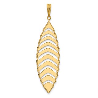Leslie's 14K Polished and Dia-cut Fancy Dangle Pendant
