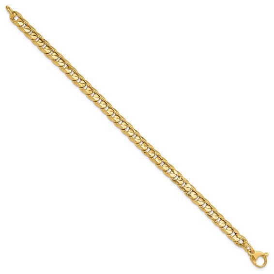 Leslie's 14K Polished and Textured Fancy Curb Bracelet