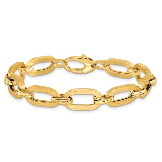 Leslie's 14K Polished and Satin Fancy Link Bracelet