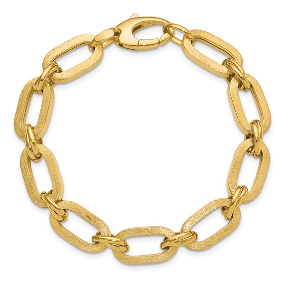 Leslie's 14K Polished and Satin Fancy Link Bracelet