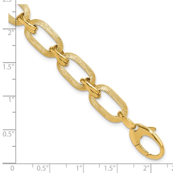 Leslie's 14K Polished and Satin Fancy Link Bracelet
