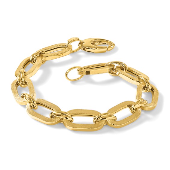 Leslie's 14K Polished and Satin Fancy Link Bracelet