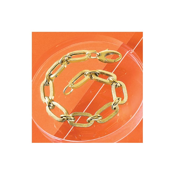 Leslie's 14K Polished and Satin Fancy Link Bracelet