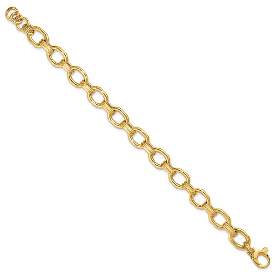 Leslie's 14K Polished Fancy Link w/1in ext. Bracelet