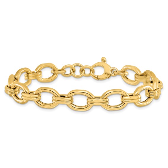 Leslie's 14K Polished Fancy Link w/1in ext. Bracelet
