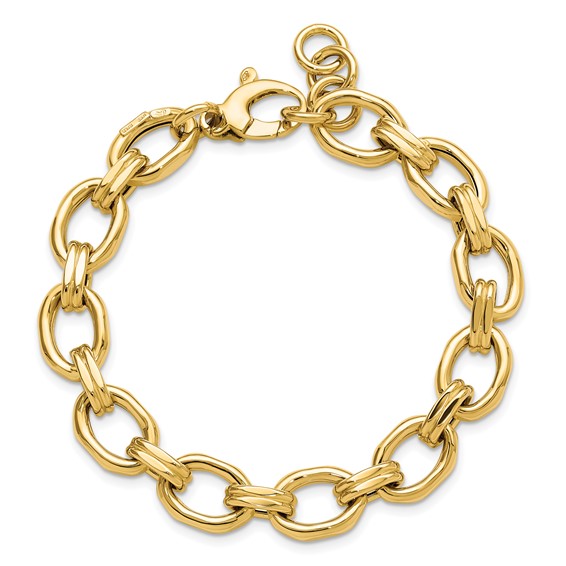 Leslie's 14K Polished Fancy Link w/1in ext. Bracelet