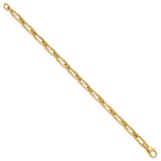 Leslie's 14K Polished Fancy Oval Paperclip Link Bracelet