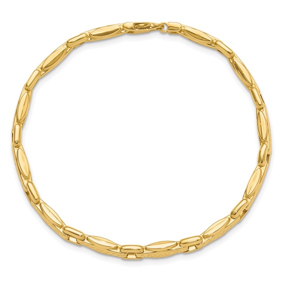 Leslie's 14K Polished Diamond-cut Fancy Link Reversible Bracelet