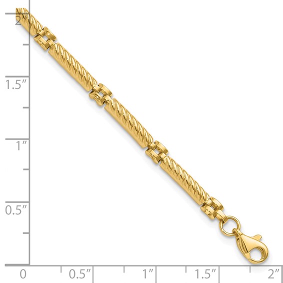 Leslie's 14K Polished and Textured Fancy Link Bracelet