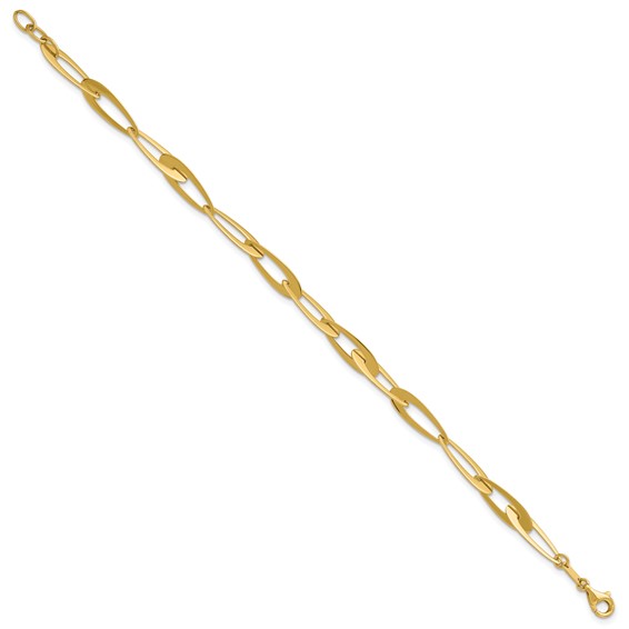 Leslie's 14K Polished Fancy Link w/.25in ext. Bracelet