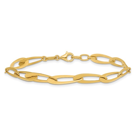 Leslie's 14K Polished Fancy Link w/.25in ext. Bracelet