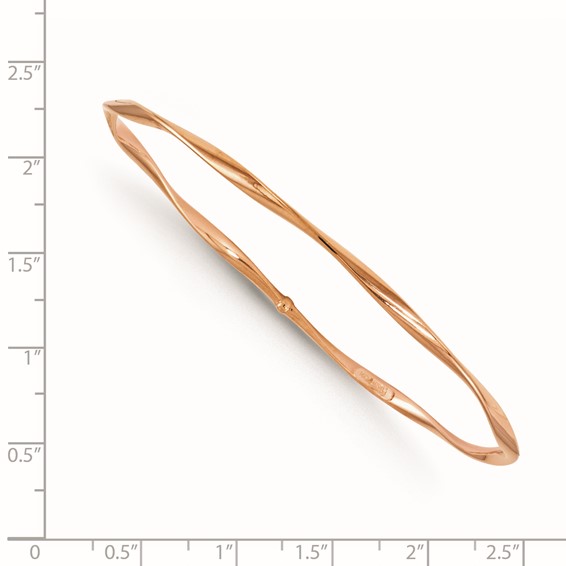 Leslie's 14K Rose Gold Polished Twisted Slip-on Bangle