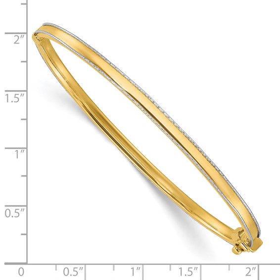 Leslie's 14K Two-tone Polished and D/C Hinged Bangle
