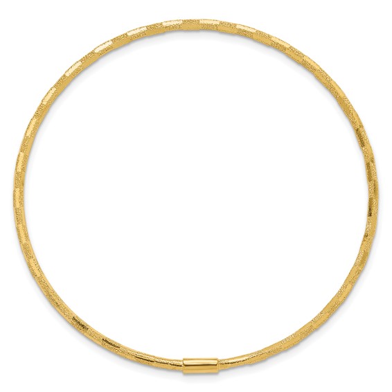 Leslie's 14k Polished and Laser-cut Slip-on Bangle