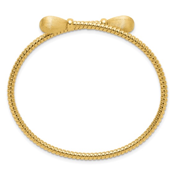 Leslie's 14K Polished and Brushed Bypass Cuff Bangle