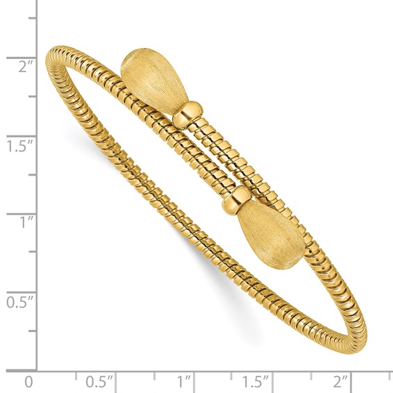 Leslie's 14K Polished and Brushed Bypass Cuff Bangle
