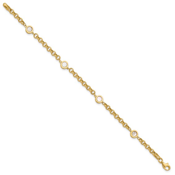 Leslie's 14K Polished Mother of Pearl Link Bracelet