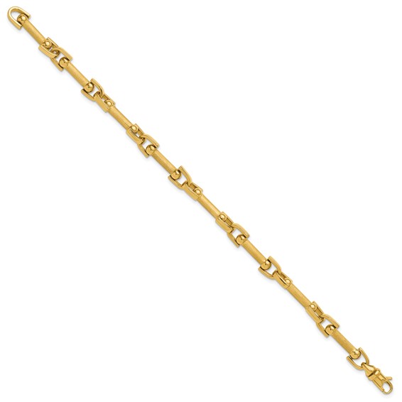 Leslie's 14K Polished and Satin Fancy Link Bracelet