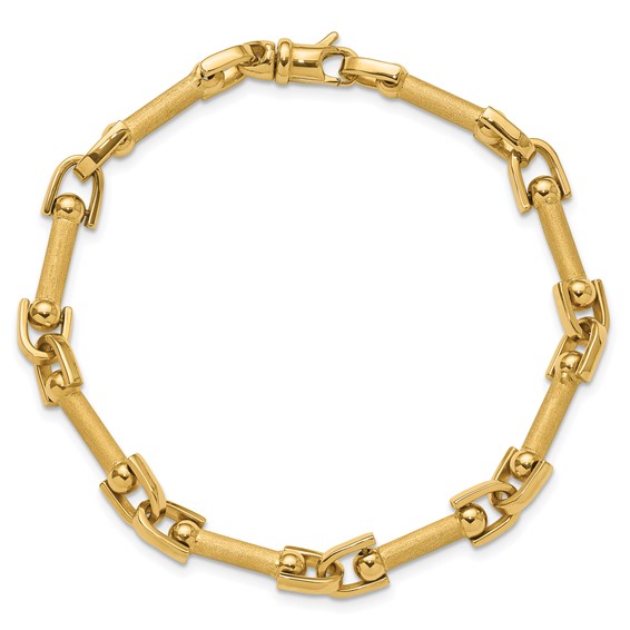 Leslie's 14K Polished and Satin Fancy Link Bracelet