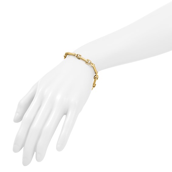 Leslie's 14K Polished and Satin Fancy Link Bracelet